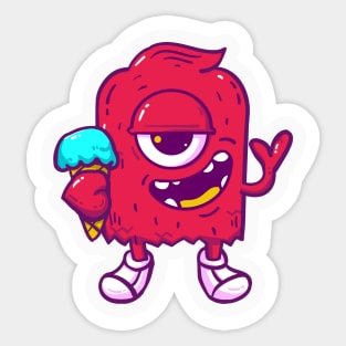 Monster cute ice cream Sticker